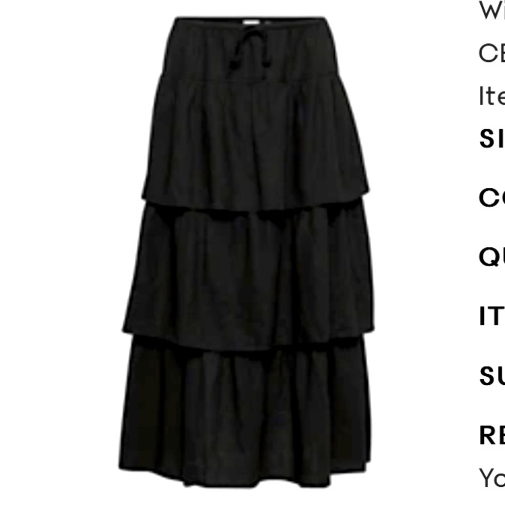 Aritzia black century linen maxi skirt XS
